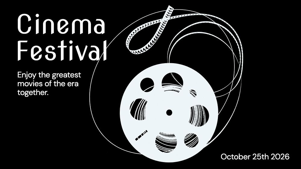 Cinema festival  blog banner template, editable text