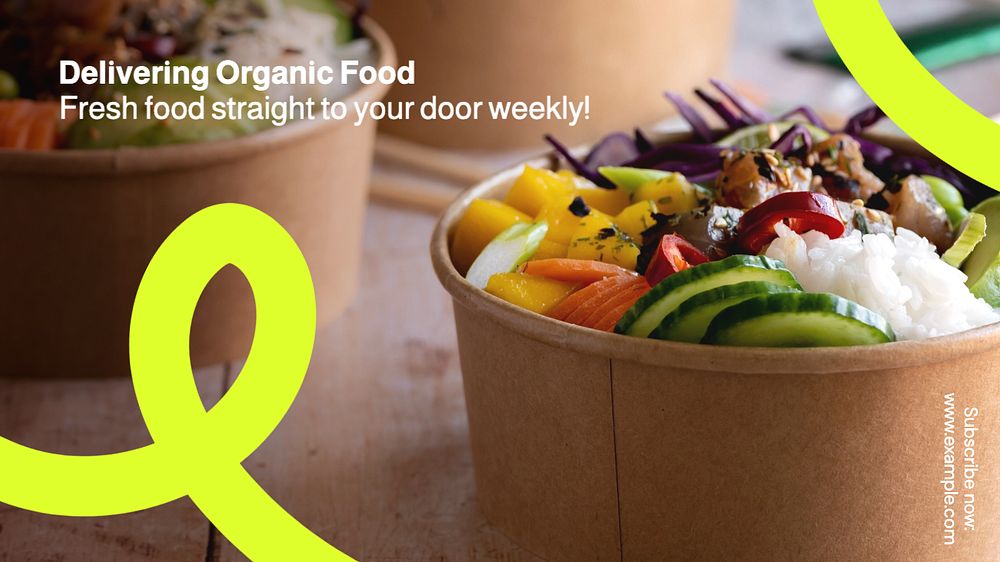 Organic food blog banner template, editable design