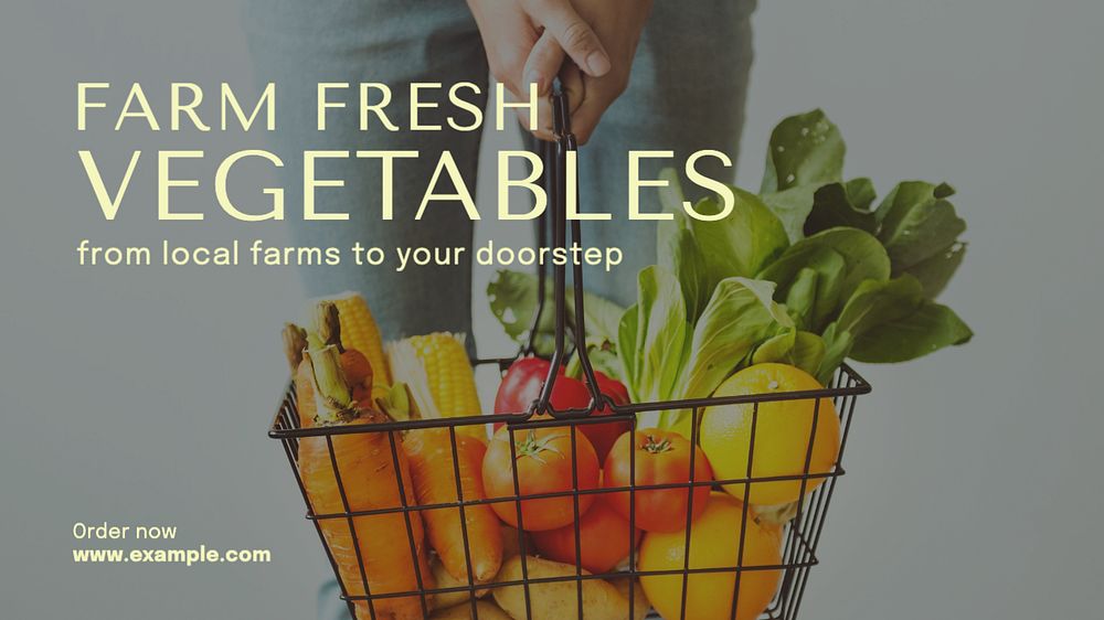 Farm fresh vegetables blog banner template, editable design