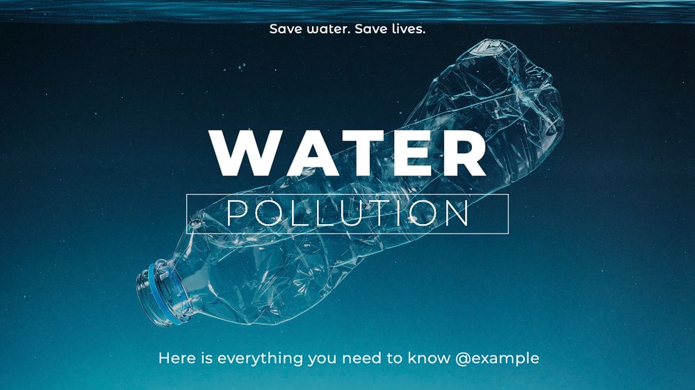 Water pollution  blog banner template, editable text