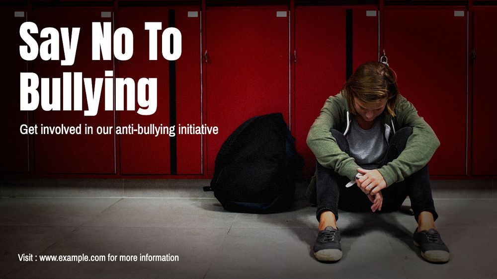 Anti-bullying  blog banner template, editable text