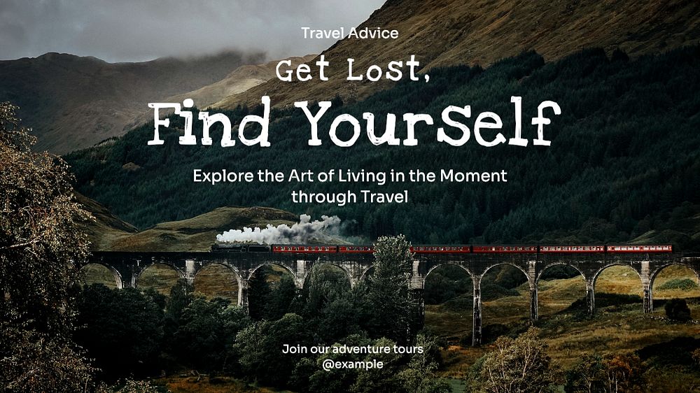 Lose yourself  blog banner template, editable text