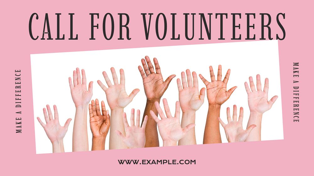 Call for volunteers  blog banner template, editable text