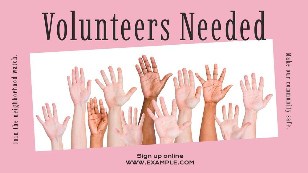 Volunteer needed  blog banner template, editable text