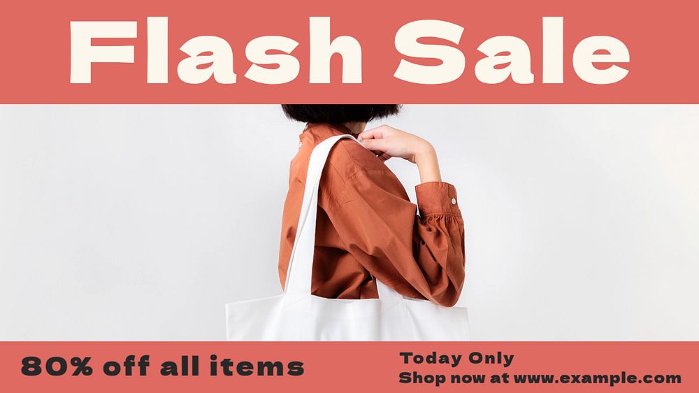 Flash sale  blog banner template, editable text