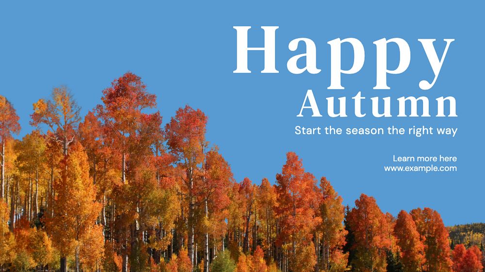 Happy autumn blog banner template, editable text