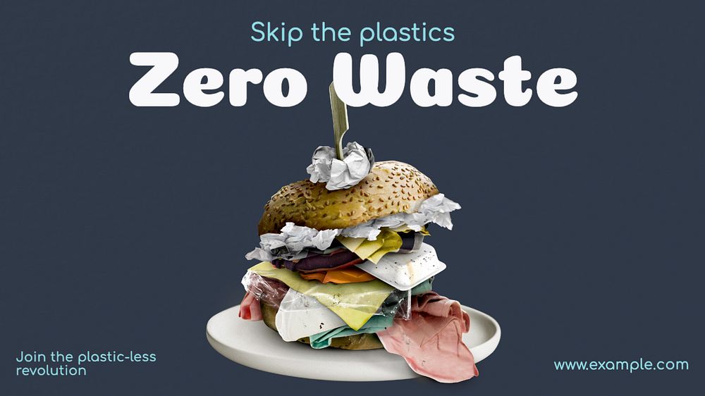 Zero waste living  blog banner template, editable text