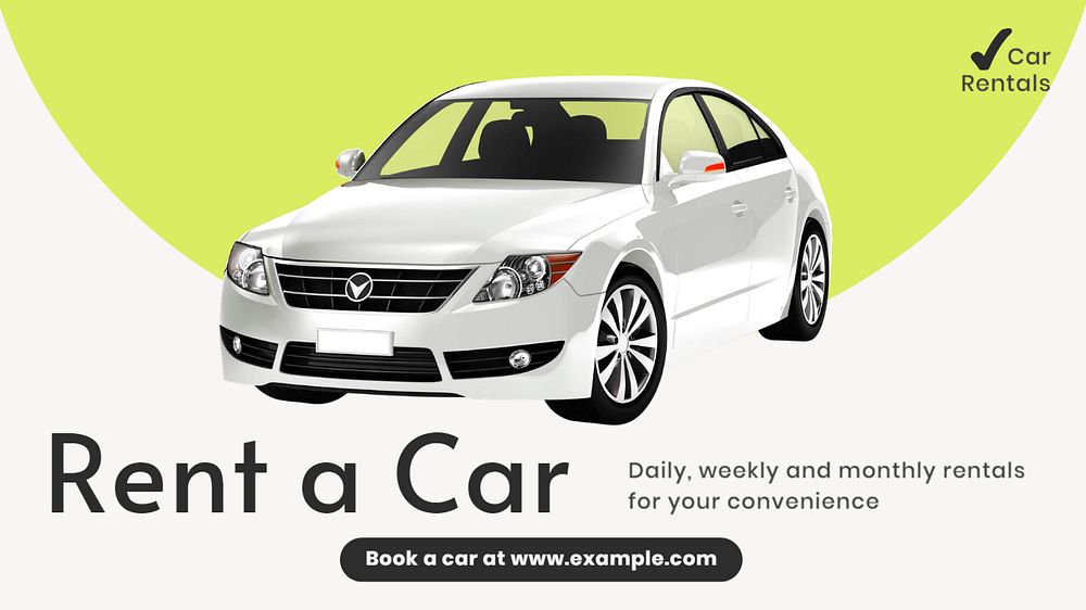 Car rental  blog banner template, editable text