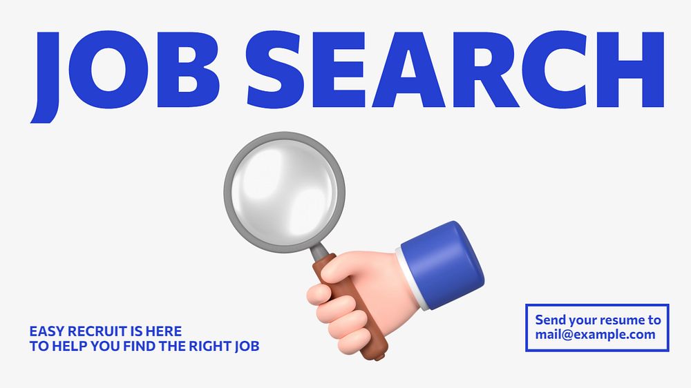 Job search  blog banner template, editable text