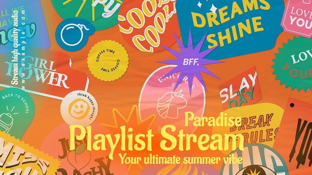 Playlist stream  blog banner template, editable text