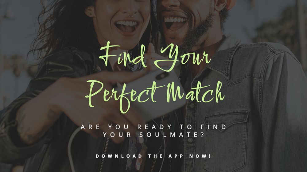 Online dating  blog banner template, editable text