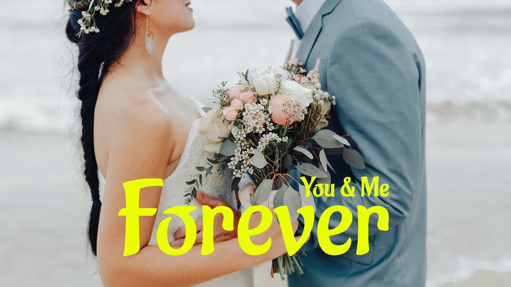 You & me forever  blog banner template, editable text