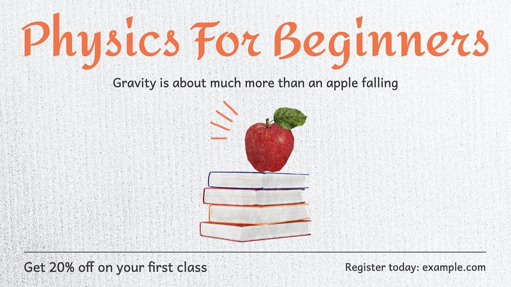 Physics class  blog banner template, editable text