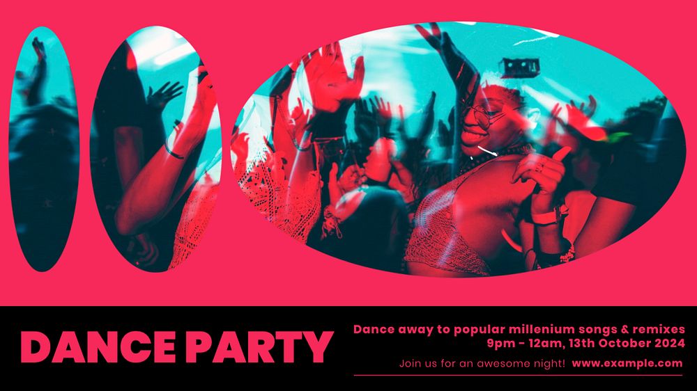 Dance party  blog banner template, editable text