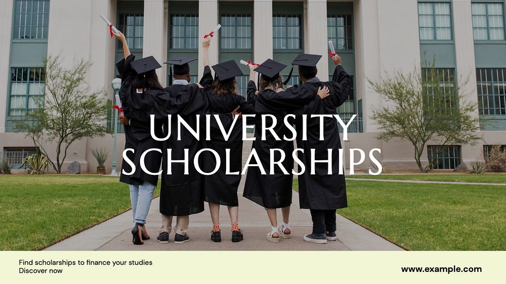 University scholarship  blog banner template, editable text