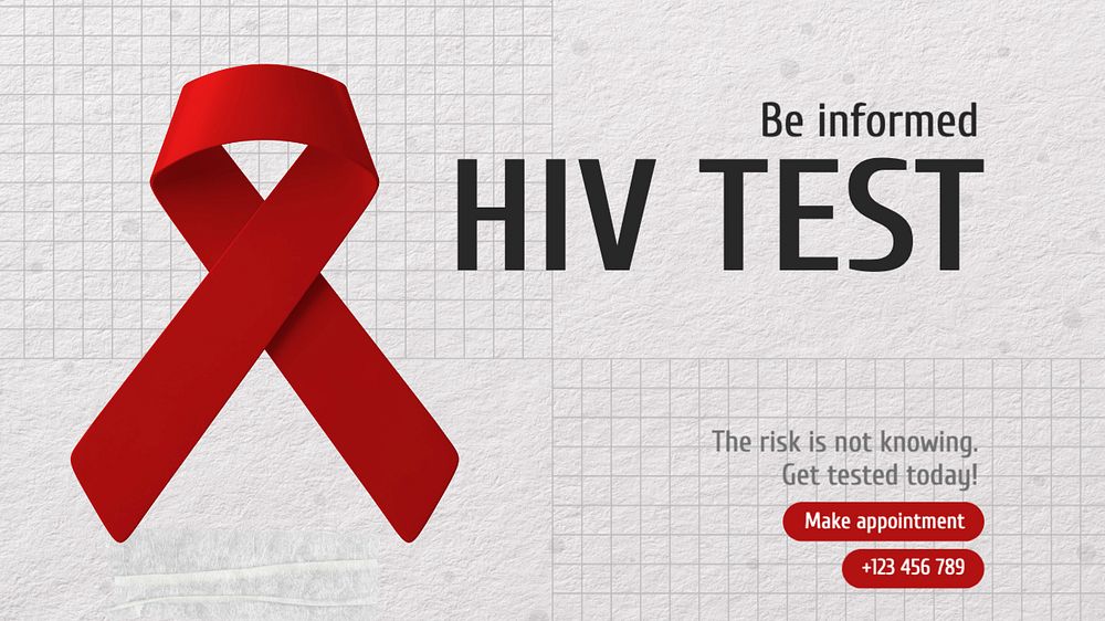 HIV test  blog banner template, editable text