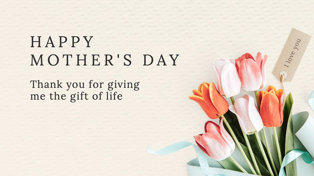 Happy mother's day  blog banner template, editable text