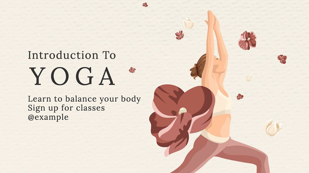 Yoga class blog banner template, editable text