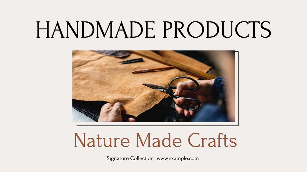 Handmade products  blog banner template, editable text