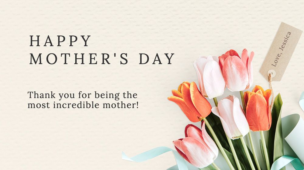 Happy mother's day  blog banner template, editable text