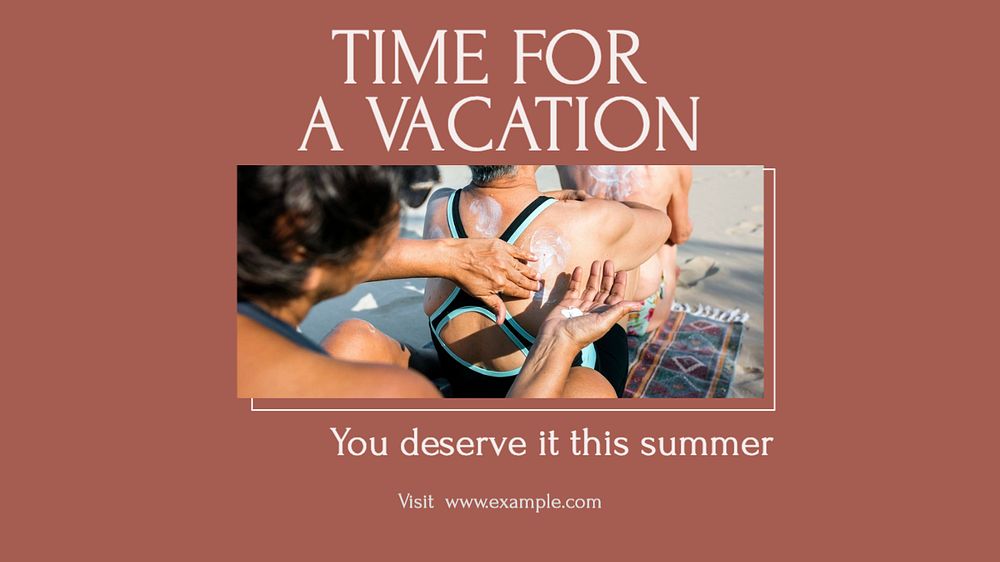 Summer vacation  blog banner template, editable text