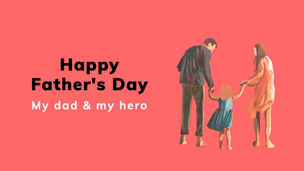 Happy father's day blog banner template, editable text