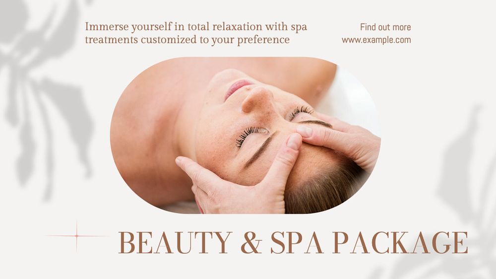 Beauty spa package  blog banner template, editable text