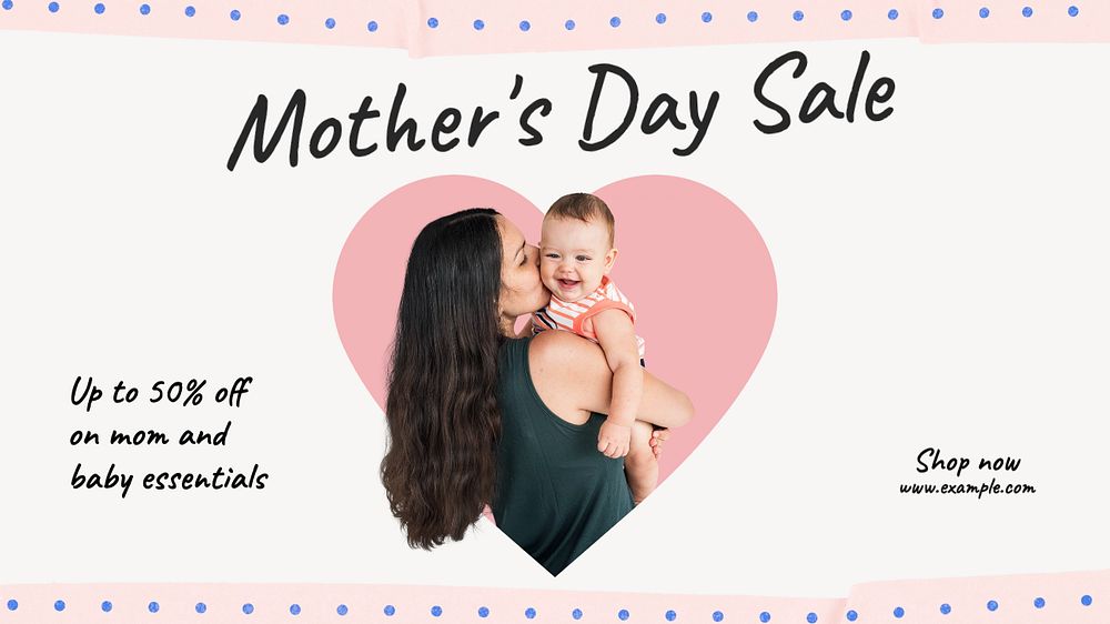 Mother's day sale  blog banner template, editable text