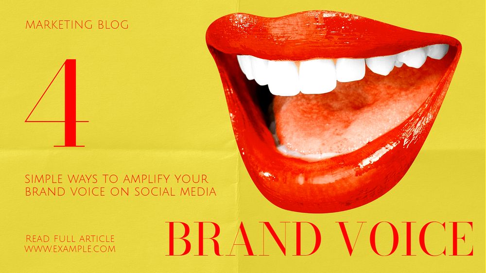 Brand voice  blog banner template, editable text