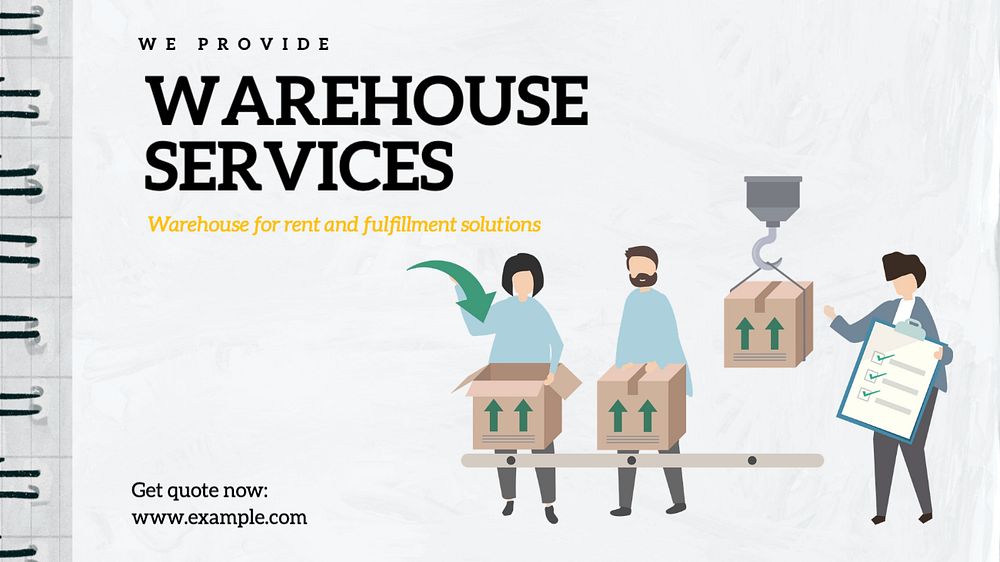 Warehouse services  blog banner template, editable text