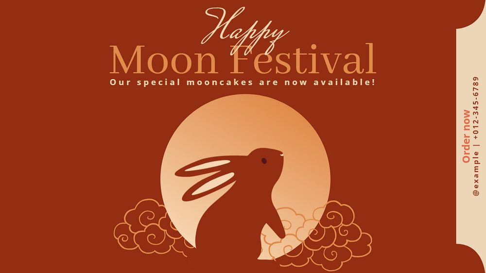 Moon festival  blog banner template, editable text