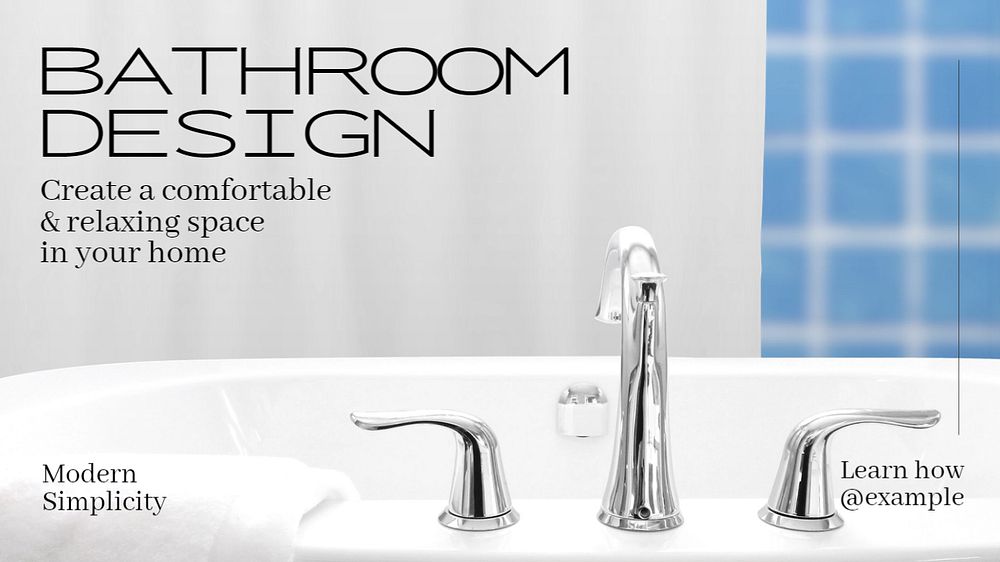 Bathroom design  blog banner template, editable text