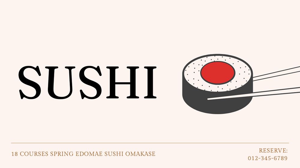 Sushi omakase blog banner template, editable text