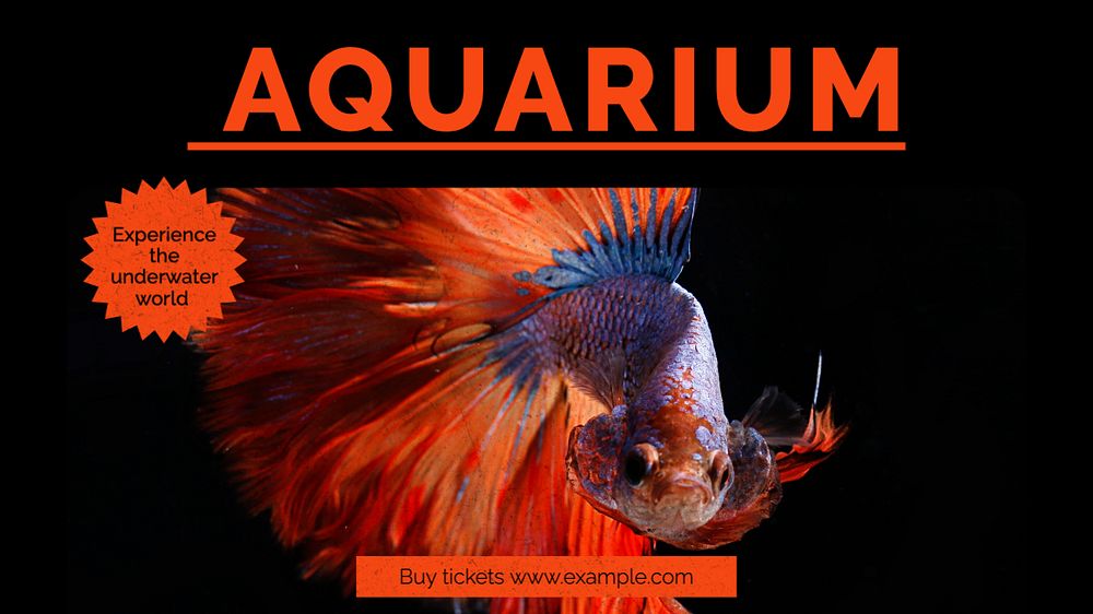 Aquarium  blog banner template, editable text