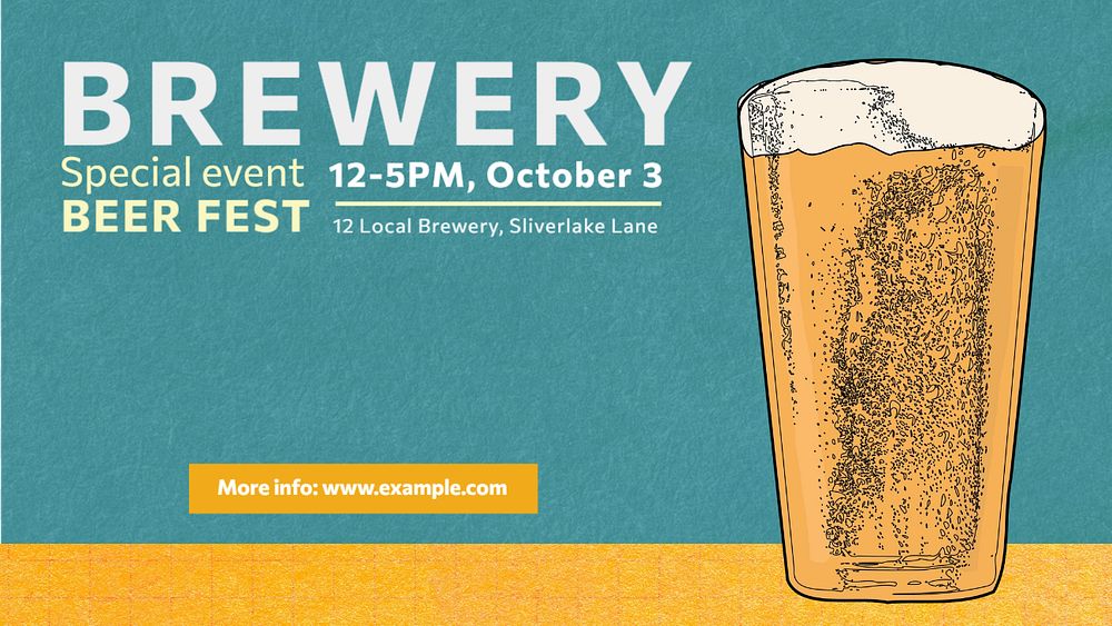 Brewery's beer fest blog banner template, editable text