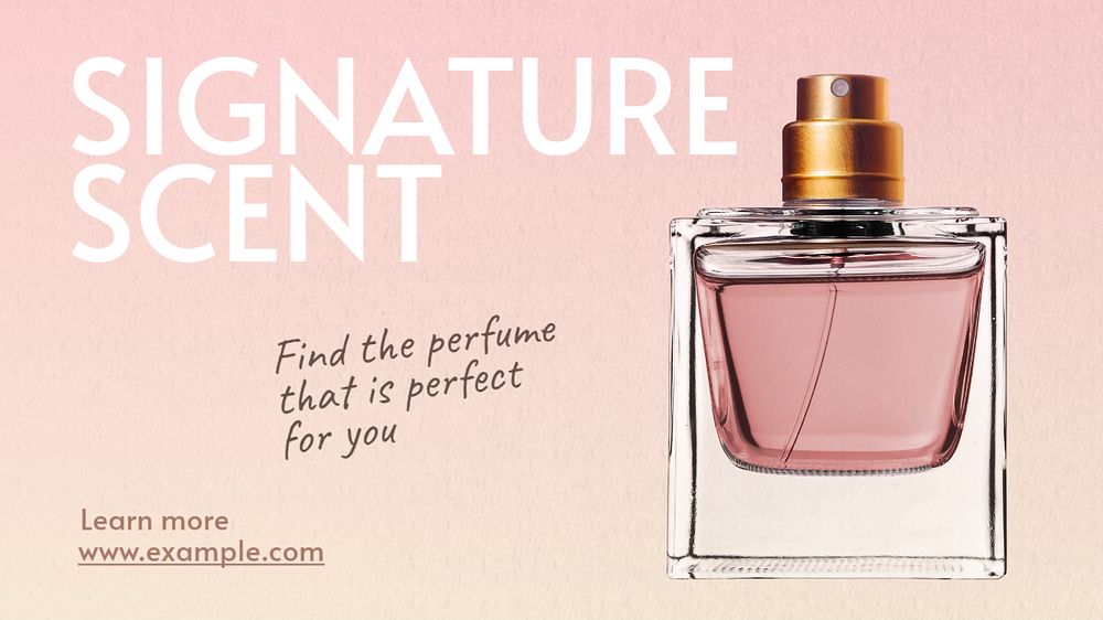 Perfume blog banner template, editable text