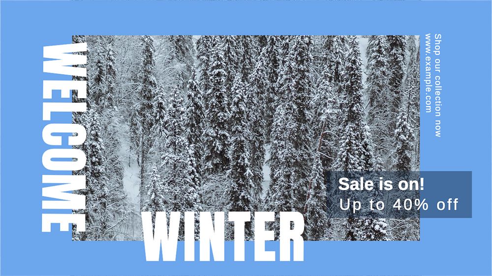 Welcome winter sale  blog banner template, editable text