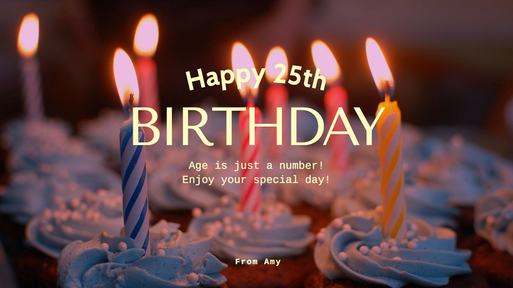 Happy birthday  blog banner template, editable text