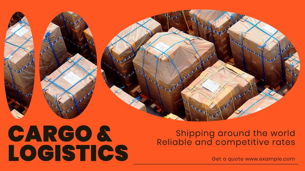 Cargo & logistics  blog banner template, editable text