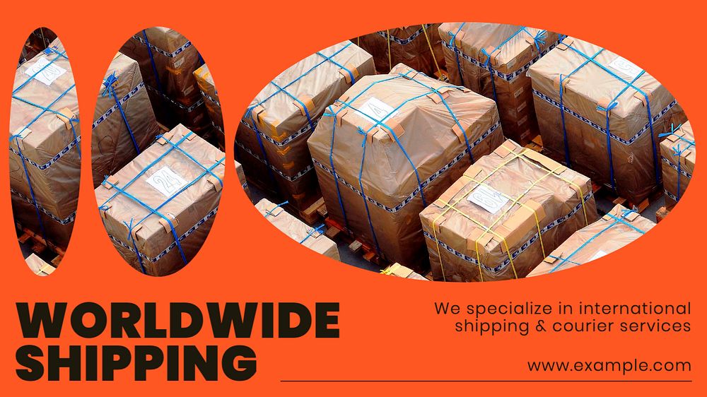 Worldwide shipping  blog banner template, editable text