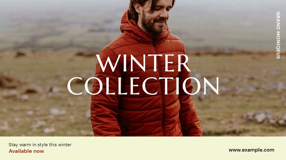 Winter collection  blog banner template, editable text