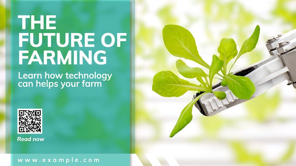 Farming technology blog banner template, editable text