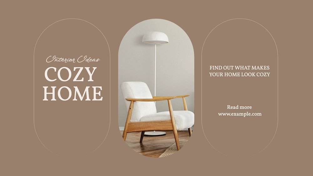 Interior ideas blog banner template, editable text