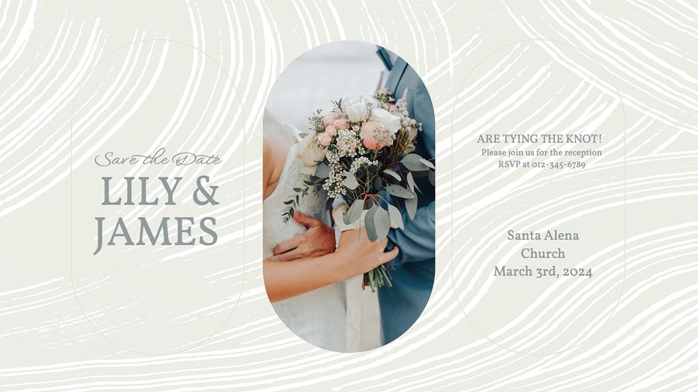 Wedding blog banner template, editable text