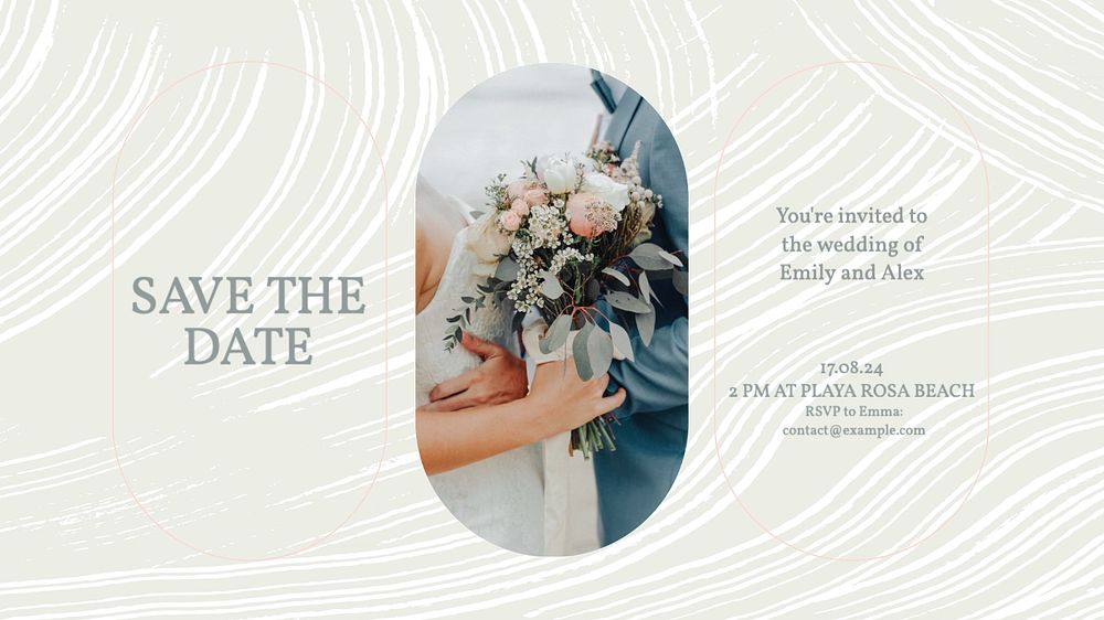 Save the date blog banner template, editable text