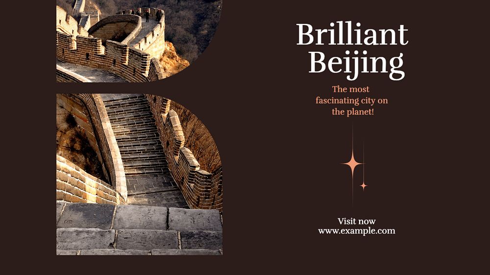 Beijing travel blog banner template, editable text