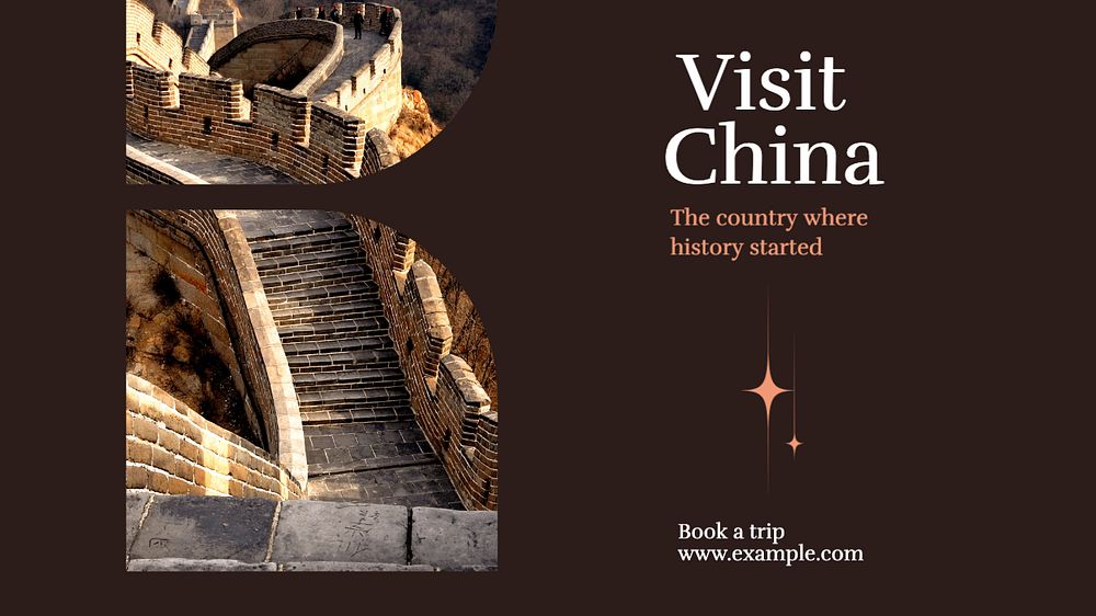 Visit China blog banner template, editable text