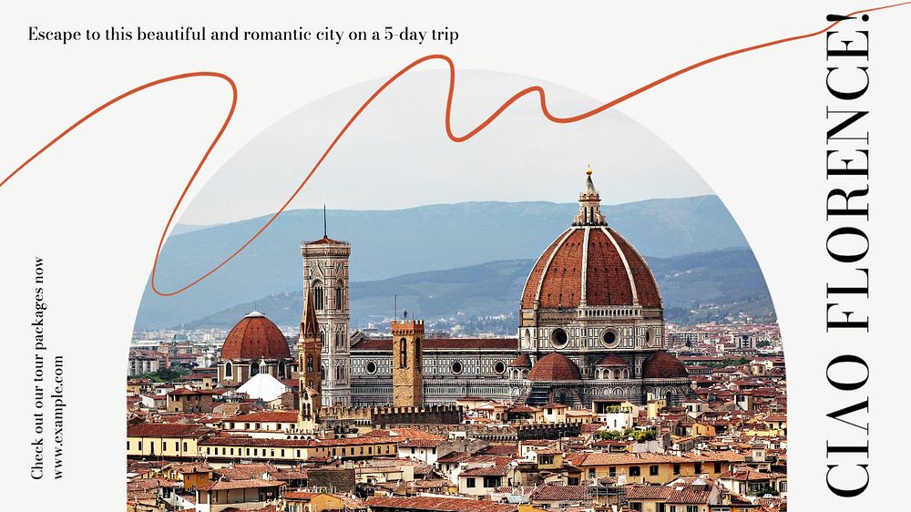 Venice travel blog banner template, editable text