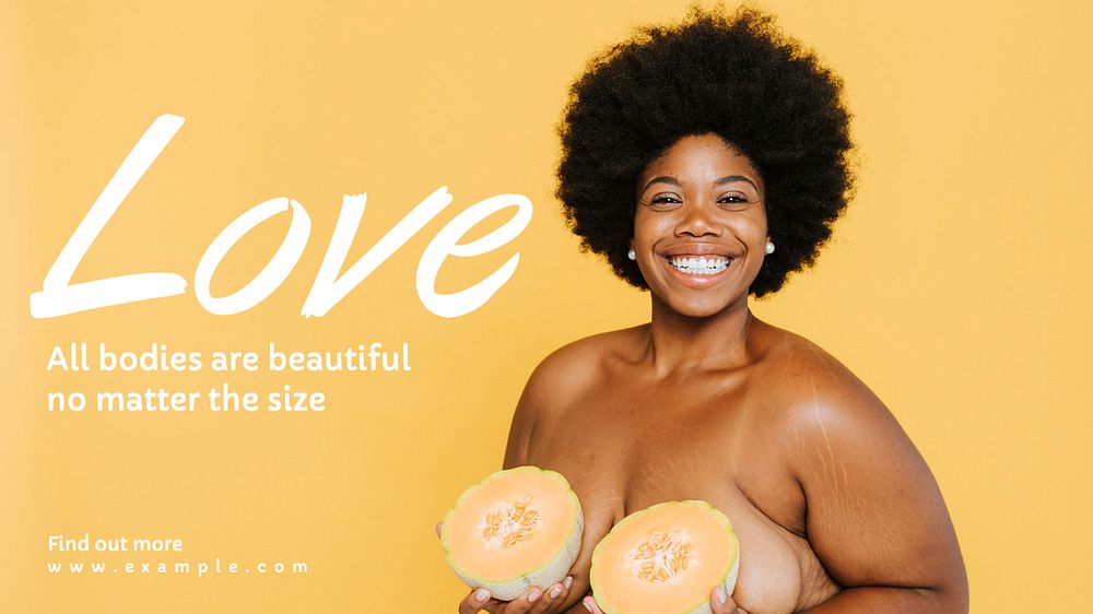 Love your body  blog banner template, editable text