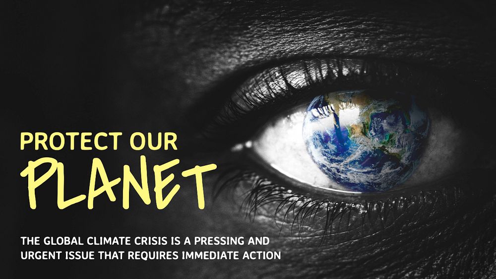 Protect our planet blog banner template, editable text